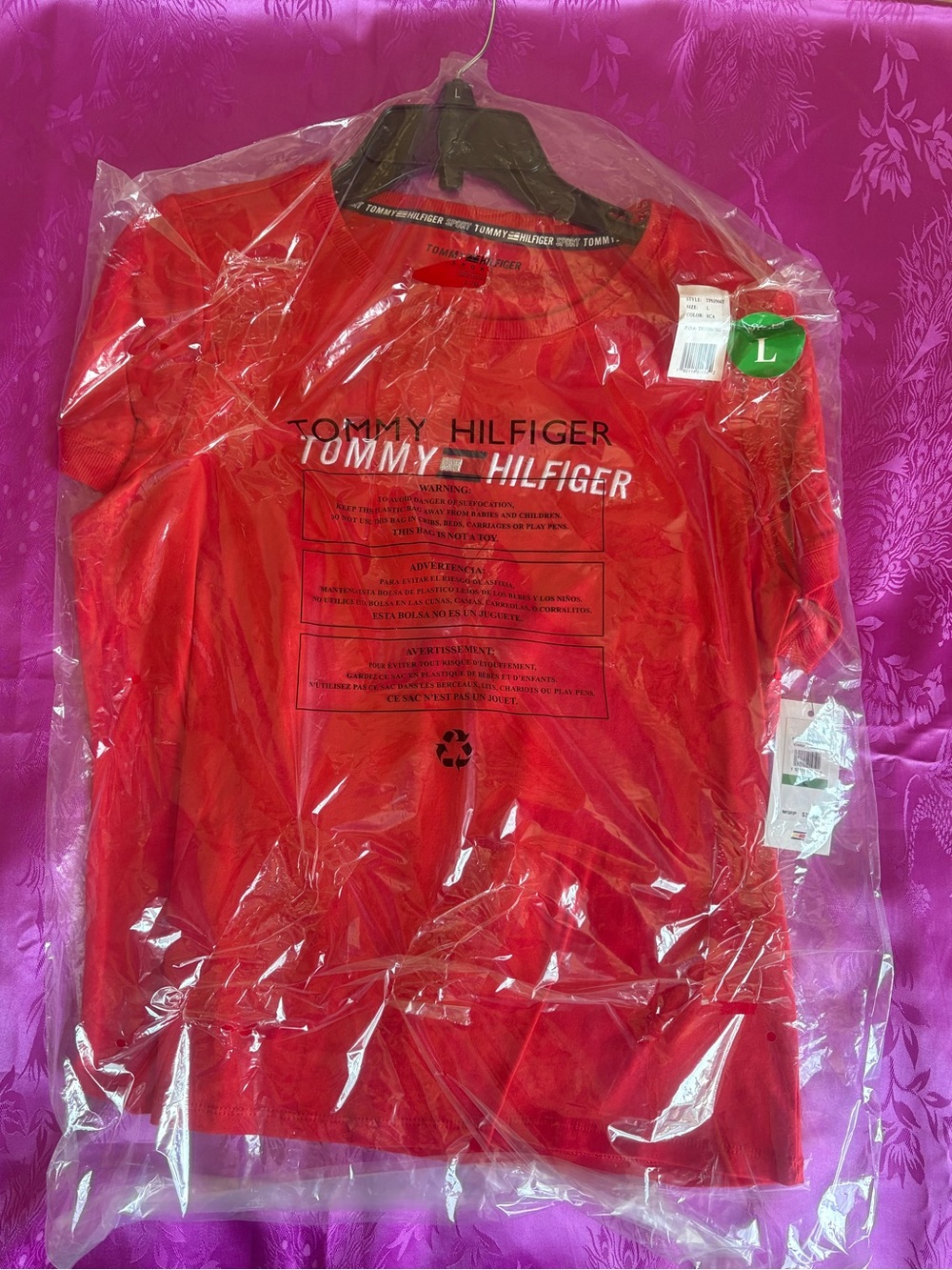 Tommy Hilfiger Red Crewneck Shirt with Logo